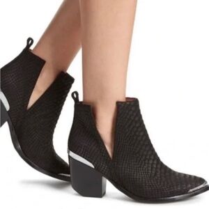 Jeffrey Campbell Cromwell Black Textured Ankle Booties